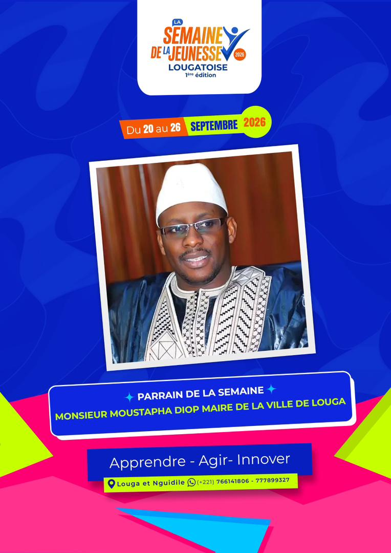 Affiche du parrain : M. Moustapha Diop, maire de Louga