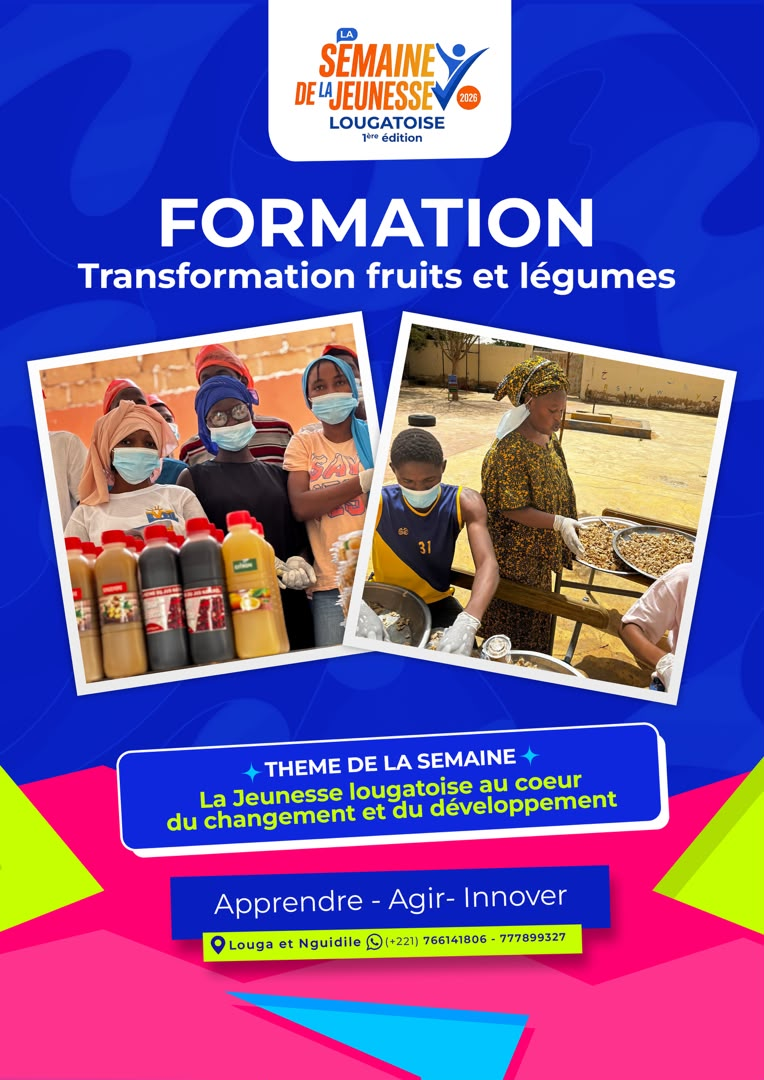Affiche de la formation sur la transformation des fruits et légumes